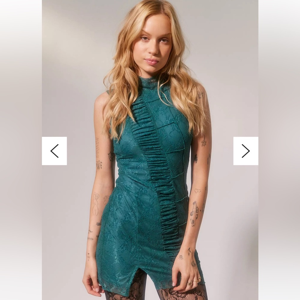 Urban Outfitters Women’s Turquoise Lace Dress M